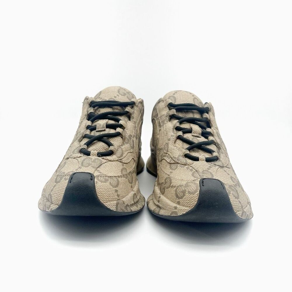 GUCCI Brown Run GG Logo Sneakers Size 39.5 US 9 Low Top Lace Up Monogram - Picture 6 of 14